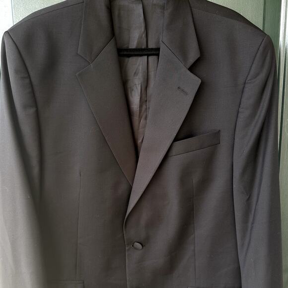 Lauren Ralph Lauren Sz 42L 100% Wool Tuxedo Jacket w Matte Satin Lapels Formal - Picture 2 of 10